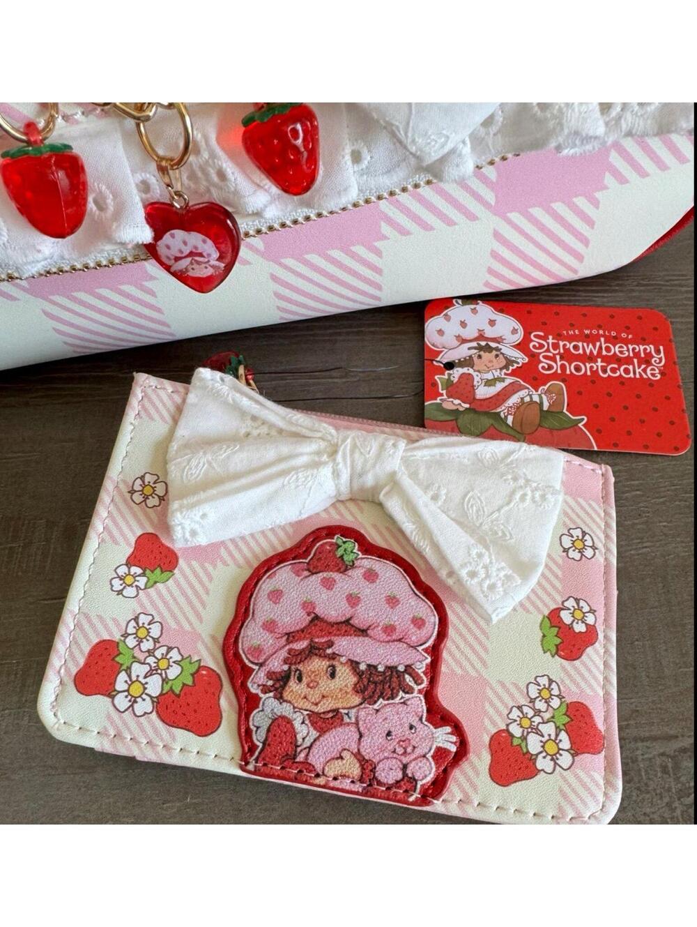 Strawberry Shortcake Gingham Bow Wallet  NWT